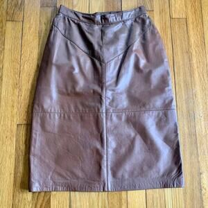 Vintage Leather Pencil Skirt by Lub Petite for Joey's, Size 8 Petite